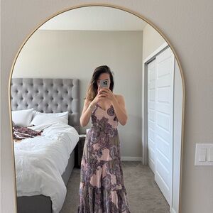 Karen Millen Ruffled Tiered Pink and Purple Halter Dress